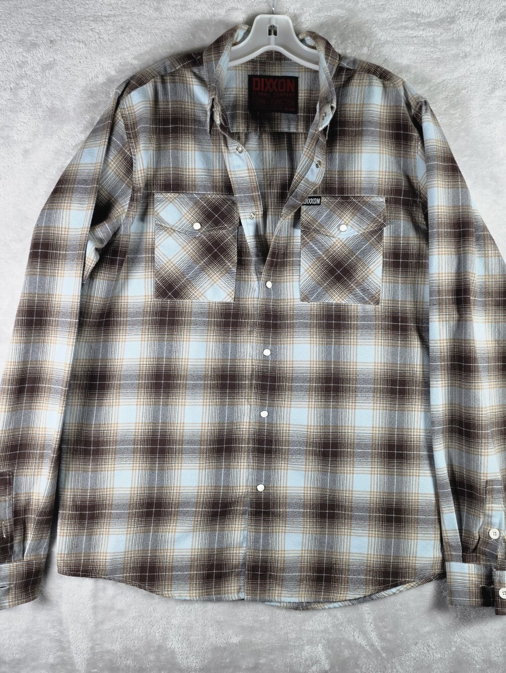 Dixxon Flannel Co The Pismo Shirt Mens L Tall Brown Plaid Long Sleeve Pearl Snap